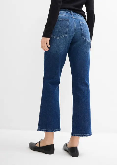 Straight-jeans, Mid Waist komfortlinning Low Stretch, cropped, bonprix