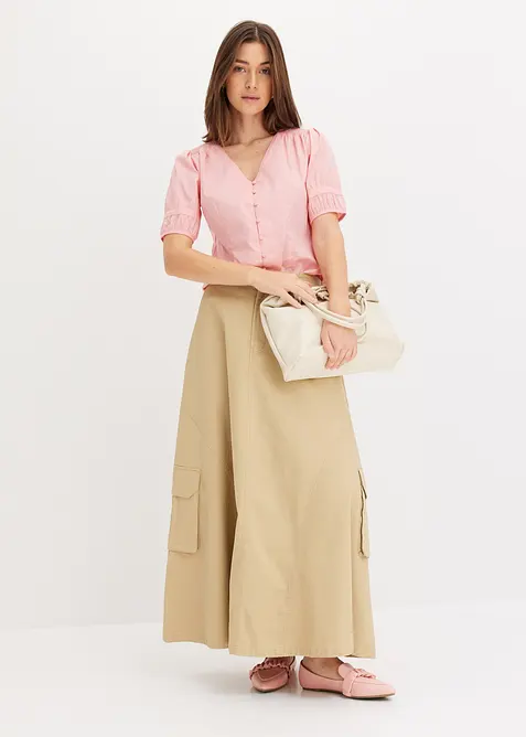 Bluse med puffermer, bonprix