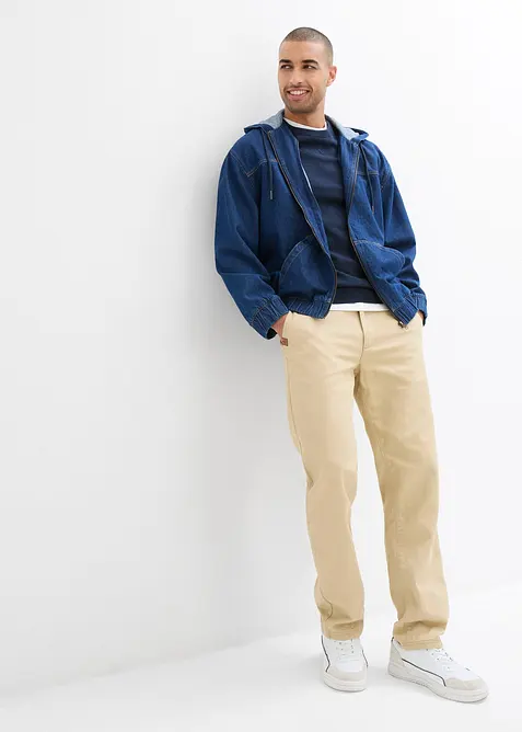 Relaxed Fit-chinos i 100% bomull, Straight, bonprix