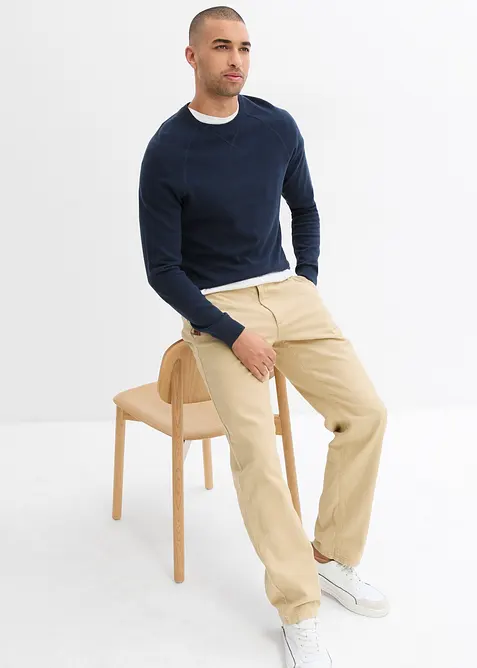 Relaxed Fit-chinos i 100% bomull, Straight, bonprix