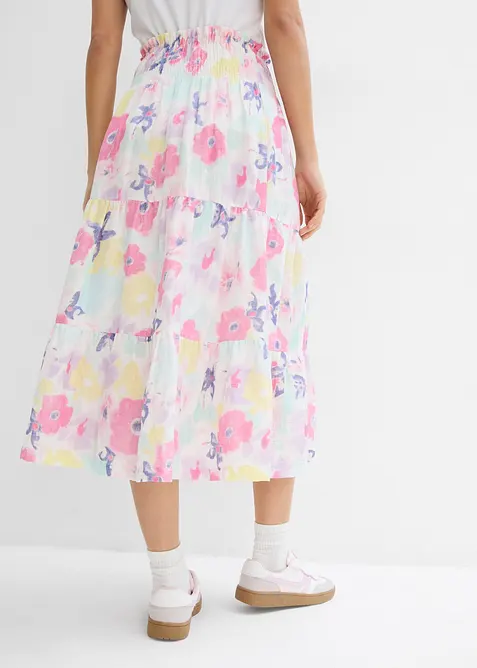 Volangskjørt i musselin, bonprix