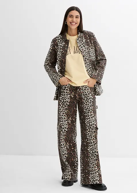 Oversized topp i myk bomullsmiks, bonprix