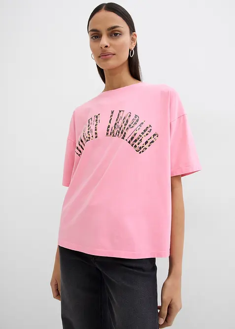 Oversized topp i myk bomullsmiks, bonprix