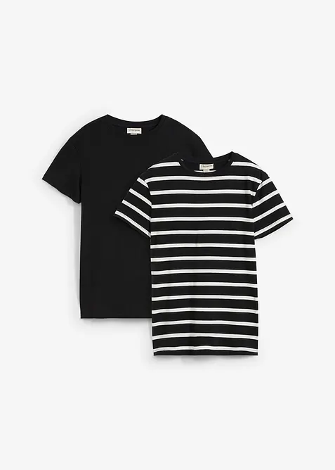 T-skjorte i &oslash;kologisk bomull (2-pack), bonprix