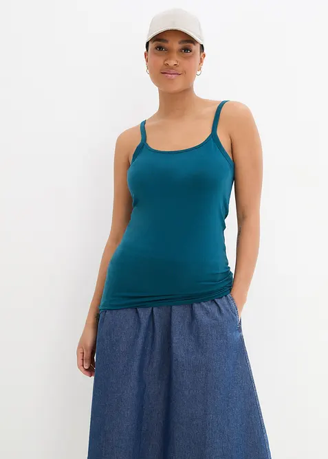 Lang singlet av &oslash;kologisk bomull, 2-pack, bonprix