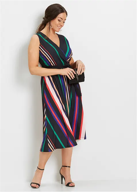 Trikotkjole med knytebelte, bonprix