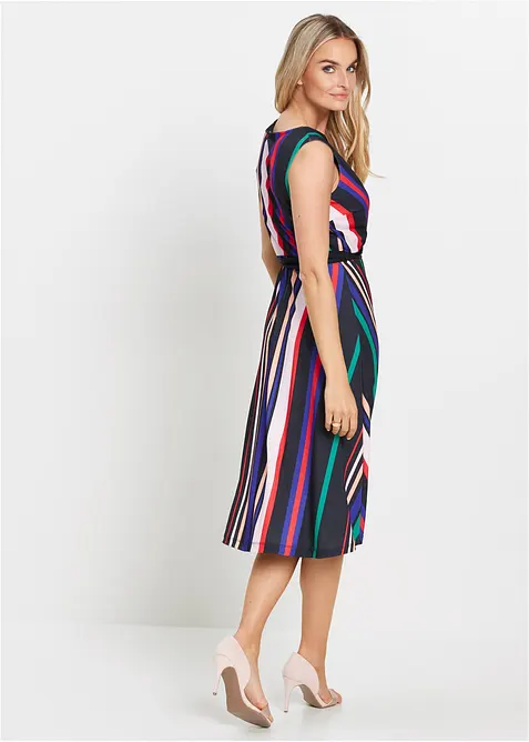 Trikotkjole med knytebelte, bonprix