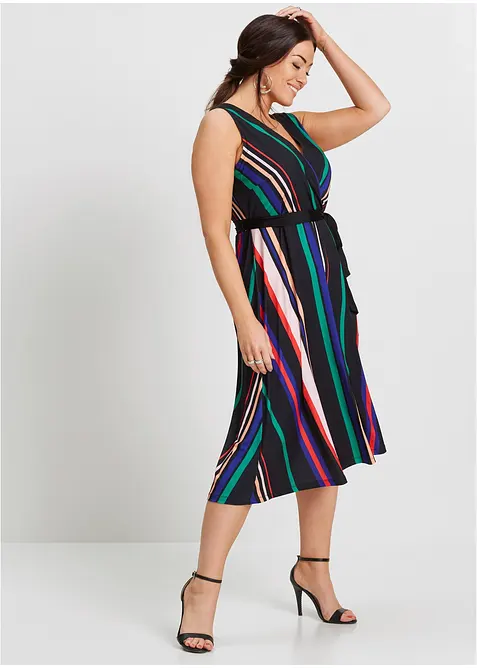 Trikotkjole med knytebelte, bonprix