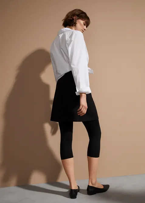 Caprileggings med skjørt, bonprix