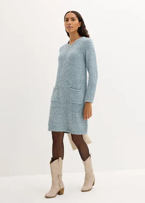 Myk kjole i strikket fleecemateriale, bonprix