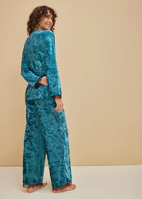 Loungwear i skimrende fløyel, bonprix