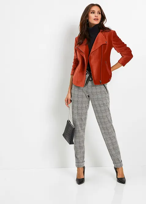 Pull on-bukse med Glencheck-mønster, bonprix