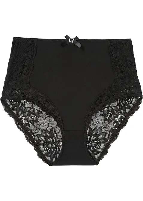 Høy truse med delikate blonder, bonprix