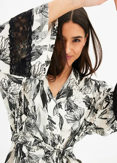 Kimono-badekåpe av myk viskosemiks, bonprix