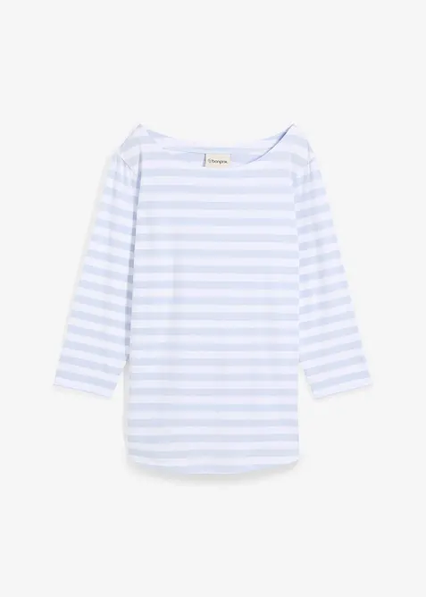 Topp med båthals, 3/4-lang arm, bonprix