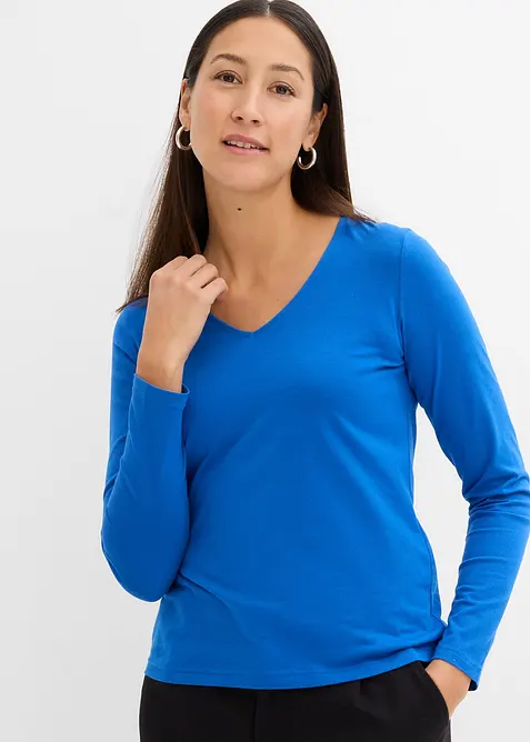 Langermet topp i økologisk bomull, bonprix