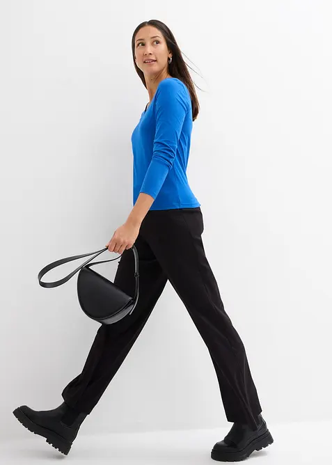 Langermet topp i økologisk bomull, bonprix