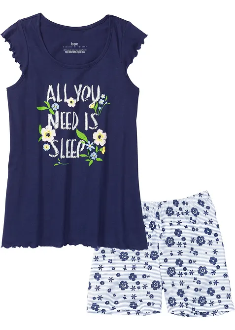 Kort pyjamas i 100% bomull, bonprix