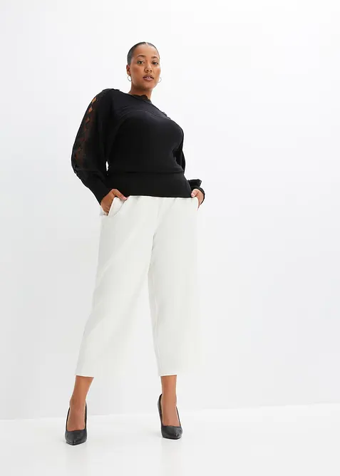 Finstrikket genser i lett viskosemiks, bonprix