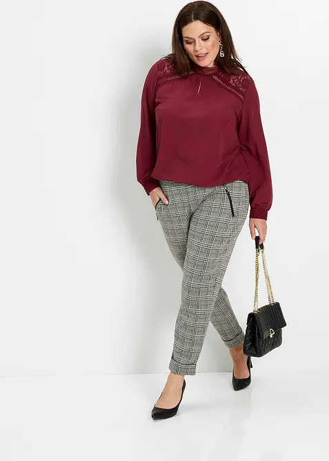 Pull on-bukse med Glencheck-mønster, bonprix