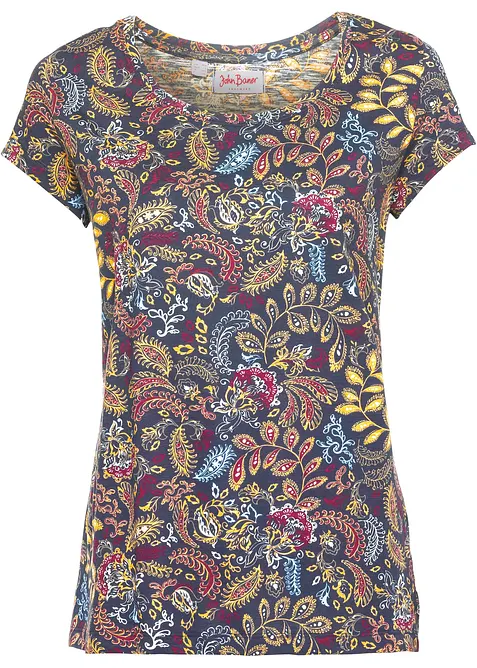 Kortermet, m&oslash;nstret bomullstopp, bonprix