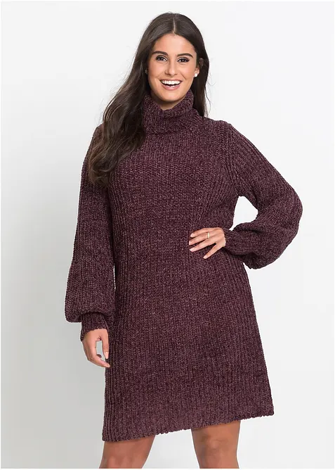 Strikket kjole i chenille av resirkulert polyester, bonprix