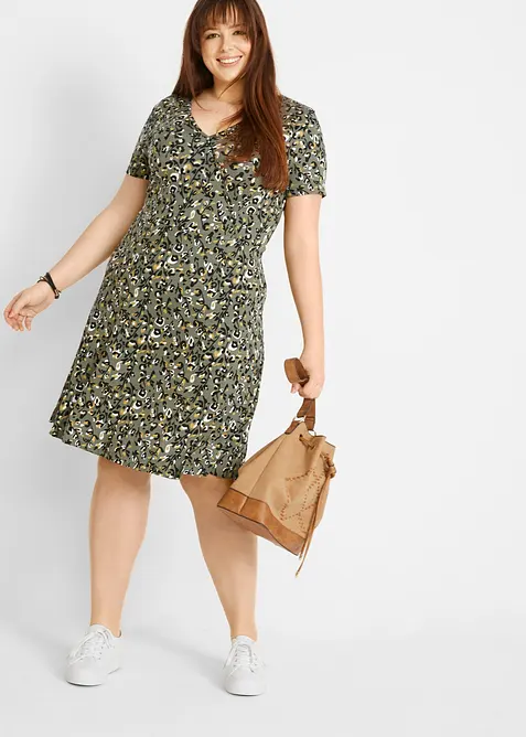 Trikotkjole i lett viskosemiks, bonprix