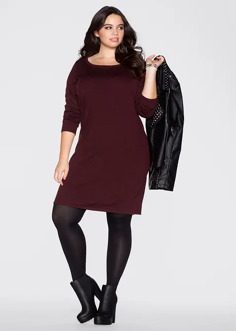 Strikkekjole i ledig snitt, bonprix