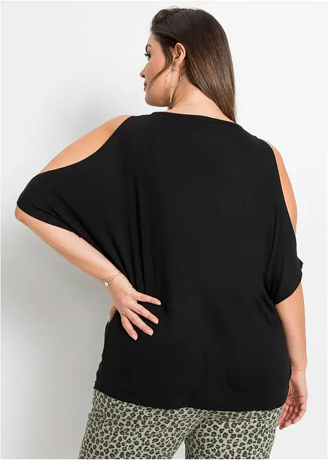 Cold shoulder-topp i viskose, bonprix