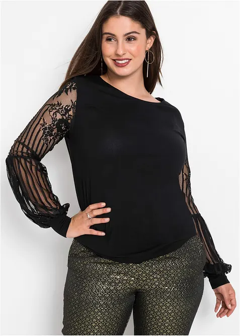 Langermet topp i viskosemiks, bonprix