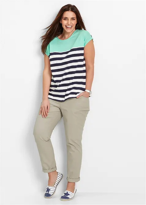 Topp i flammegarn, kort arm, bonprix