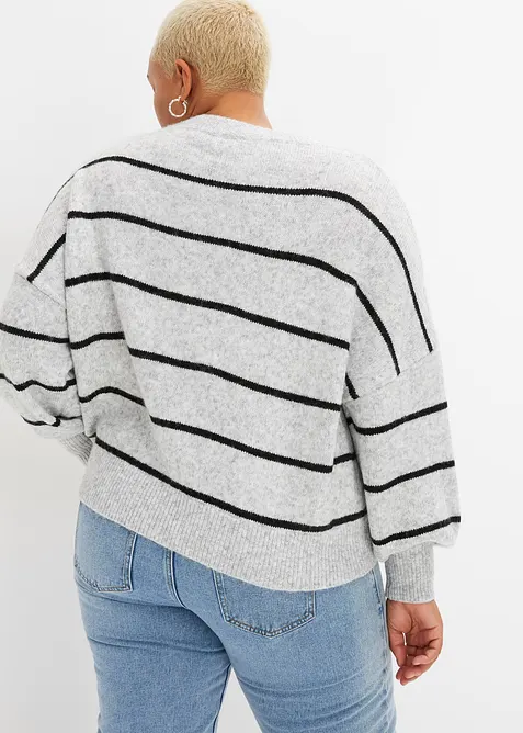 Oversized genser med stripemønster, bonprix