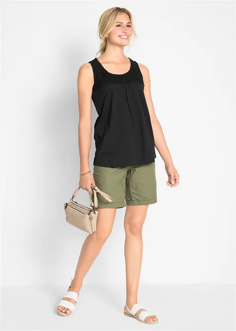 Lang bomullstopp med blonde, bonprix