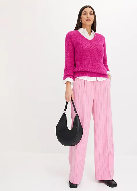 Vid bukse med n&aring;lestripe-m&oslash;nster, bonprix