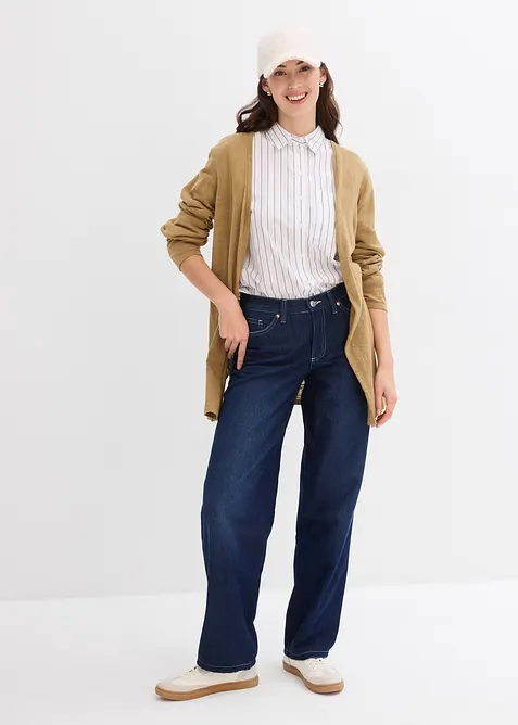 Strikkejakke i 100% bomullsslub-materiale, bonprix