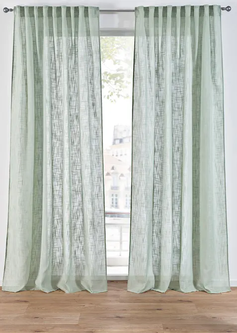 Gardiner i strukturmateriale (2-pack), bonprix