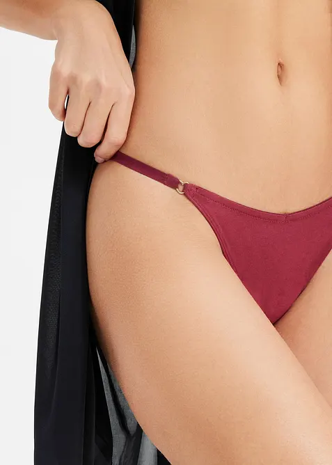 Stringtruse i V-modell med &oslash;kologisk bomull (4-pack), bonprix