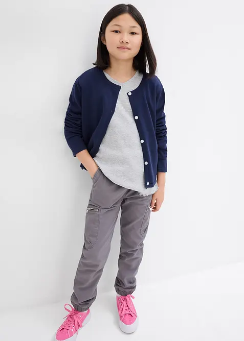 Ribbet topp med &oslash;kologisk bomull (2-pack), bonprix