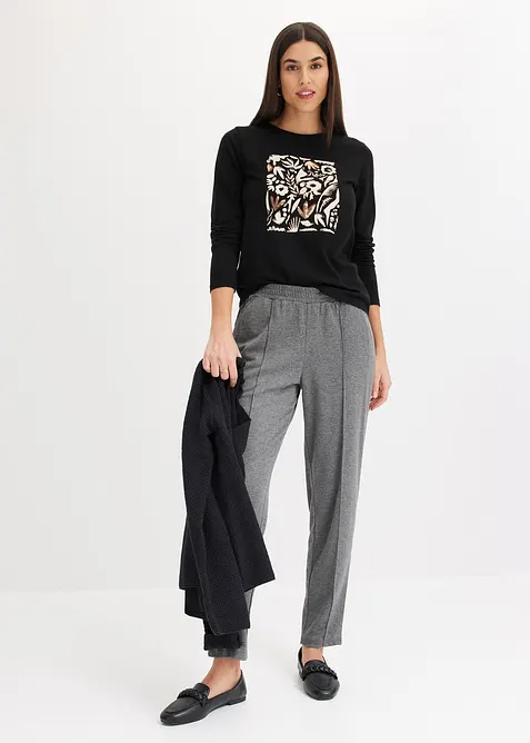 Langermet topp i &oslash;kologisk bomull, bonprix