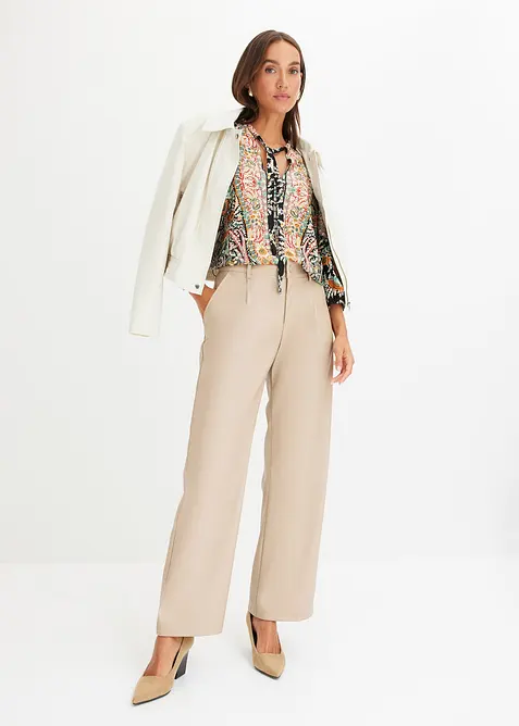 Blusetunika i lett sateng, bonprix