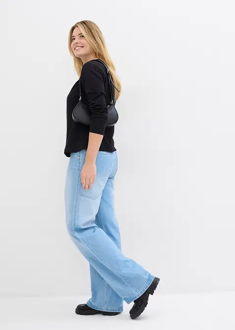 Langermet topp i formstabil, &oslash;kologisk bomull, bonprix