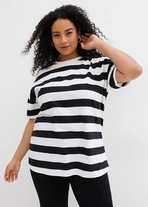 Oversized topp i 100% &oslash;kologisk bomull, bonprix