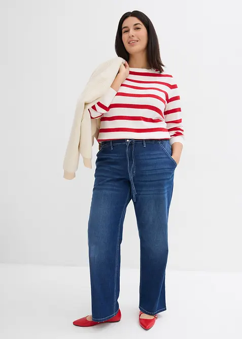 Loose Straight-jeans, High Waist, komfortlinning, bonprix