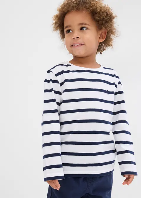 Langermet topp i ren &oslash;kologisk bomull (2-pack), bonprix