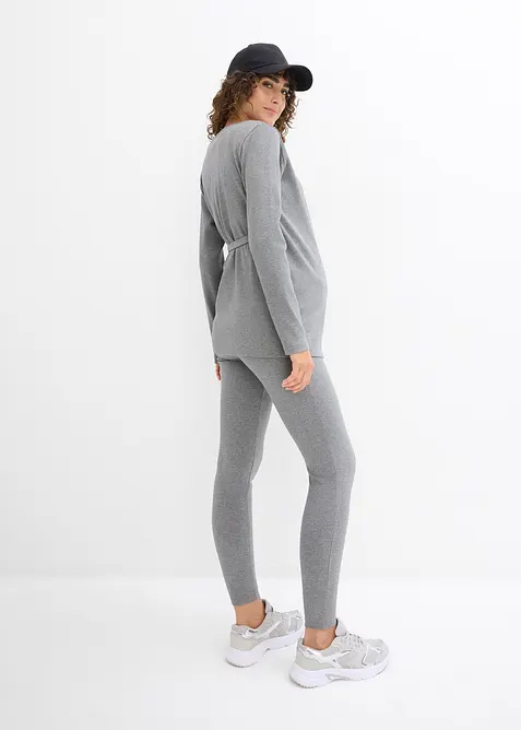 Sett med mamma-omslagstopp og behagelig leggings (2-delt sett), bonprix