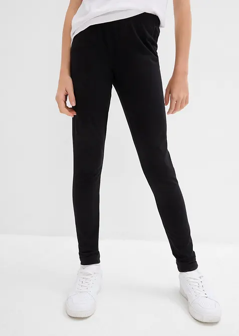 Leggings i elastisk, økologisk bomullsmiks (3-pack), bonprix