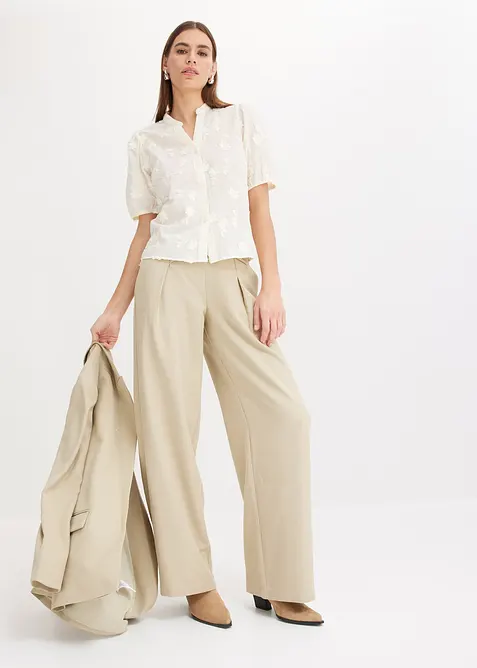 Kortermet bluse i 100% bomull, bonprix