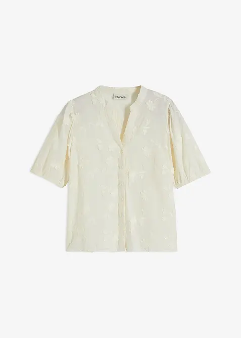 Kortermet bluse i 100% bomull, bonprix