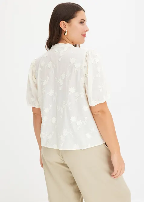 Kortermet bluse i 100% bomull, bonprix