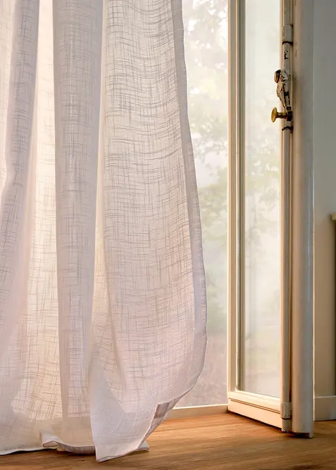 Gardiner i strukturmateriale (2-pack), bonprix